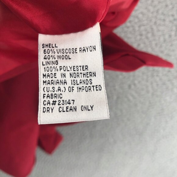 Talbots Blazer Womens 8 Red Wool Blend Button Up Career Office Formal Vintage - Picture 6 of 10